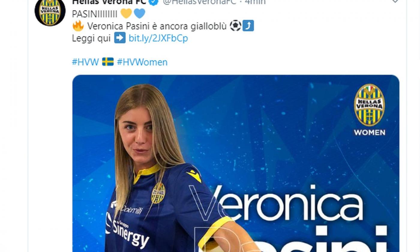 Verona Women, UFFICIALE: rinnova Pasini