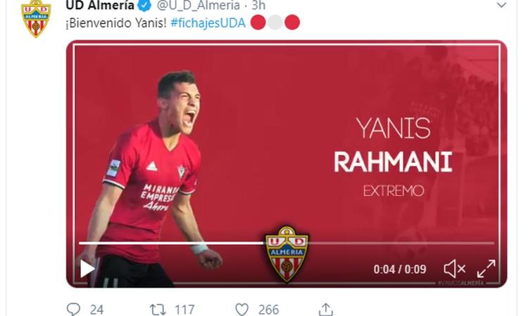 Almeria, UFFICIALE: arriva Rahmani