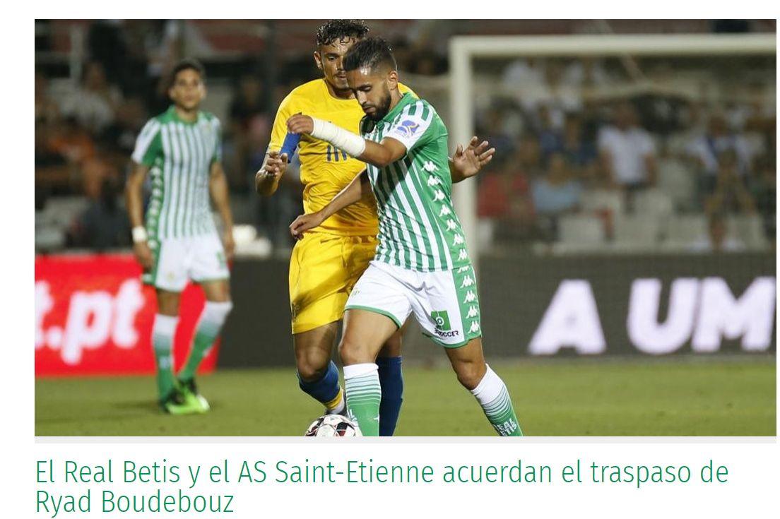 Betis Siviglia, UFFICIALE: Boudebouz al Saint-Etienne