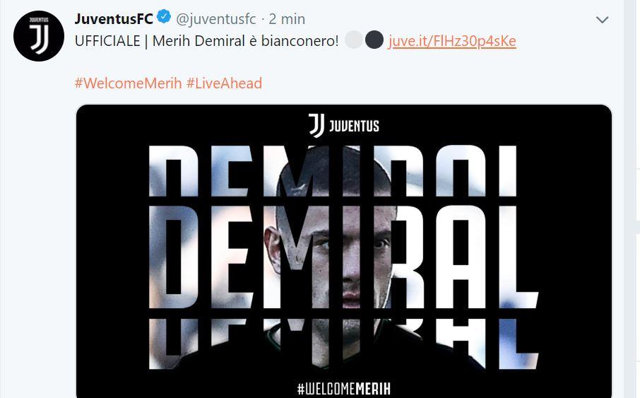 Juve, Demiral si presenta: 'Il sogno di ogni bambino'