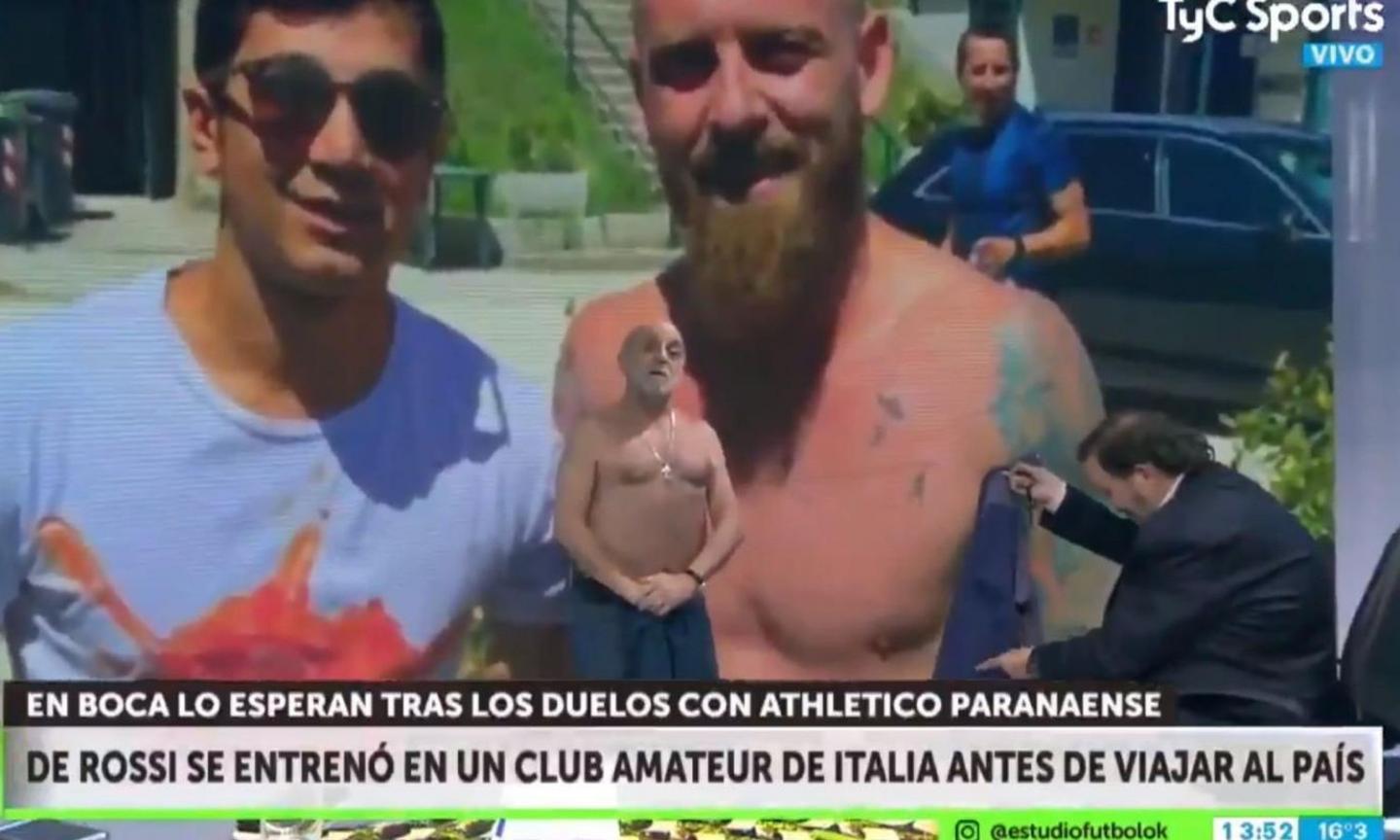 Boca Juniors, un giornalista critica De Rossi e si spoglia in tv: 'Ho lo stesso fisico!' VIDEO