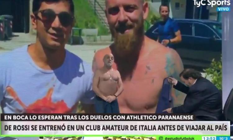 Boca Juniors, un giornalista critica De Rossi e si spoglia in tv: 'Ho lo stesso fisico!' VIDEO