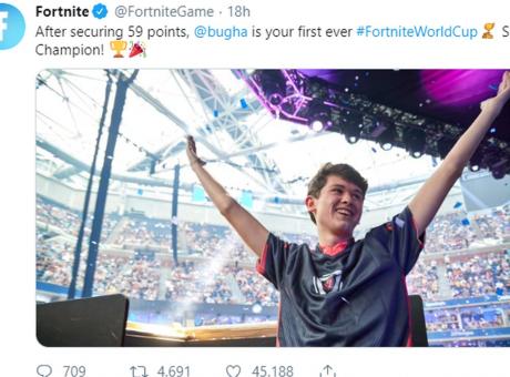 Fortnite World Cup, le finali milionarie del fenomeno battle royale: al 15enne 'Bugha' 1° posto e 3 milioni di dollari