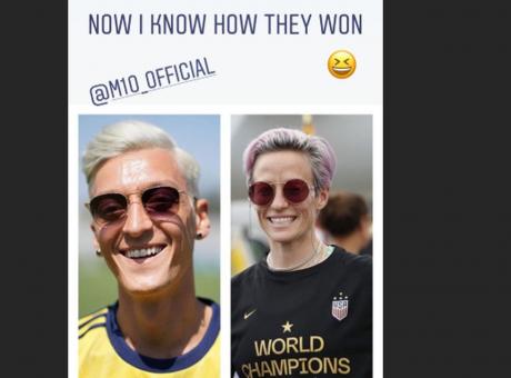 Arsenal, per Aubameyang Ozil è... Megan Rapinoe! FOTO