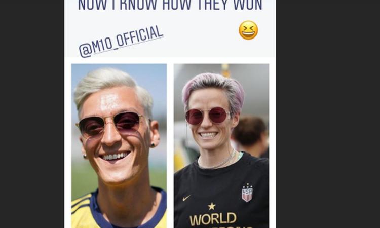 Arsenal, per Aubameyang Ozil è... Megan Rapinoe! FOTO