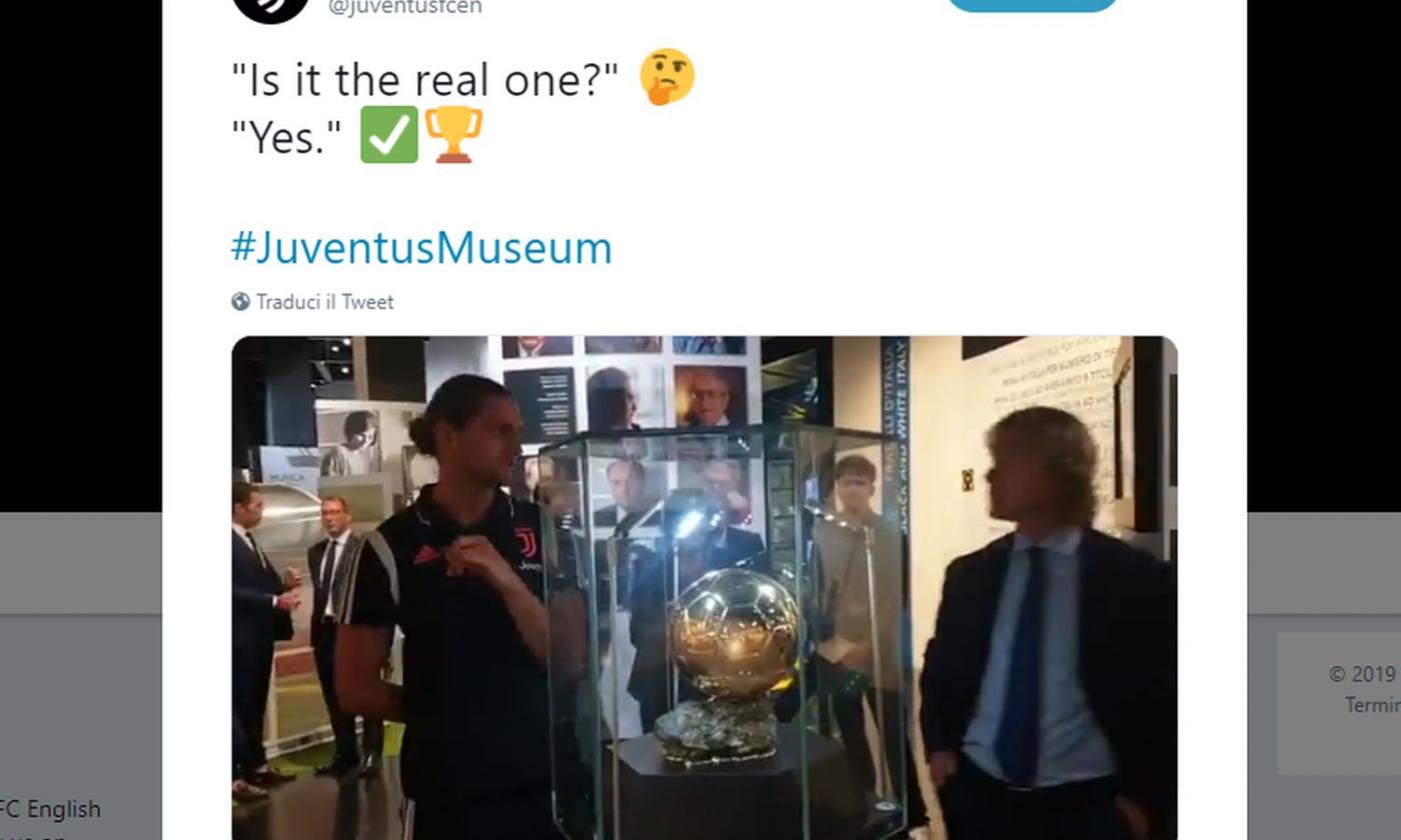 Rabiot al J-Museum: 'E' il Pallone d'Oro originale?'. Nedved risponde VIDEO