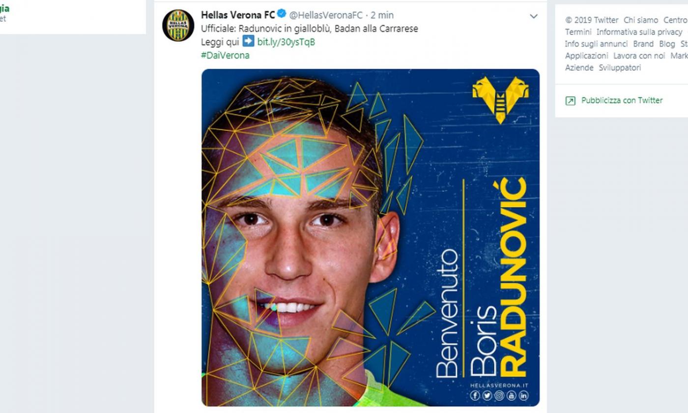 Hellas Verona Ufficiale Ecco Radunovic Ceduto Badanmercato 