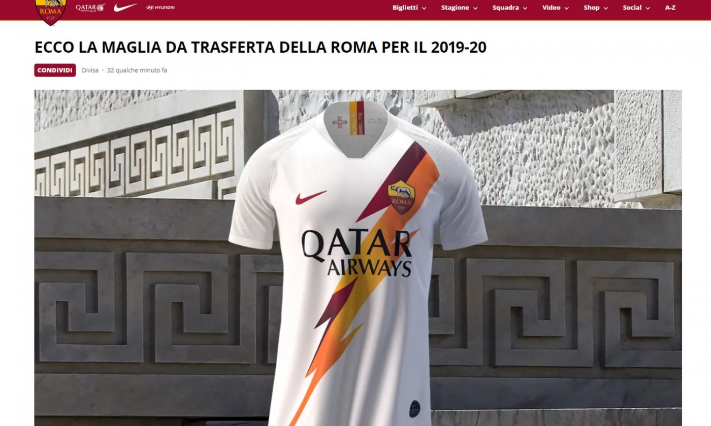 La nuova Roma promette fulmini: la seconda maglia con le saette ispirata a Giove FOTO