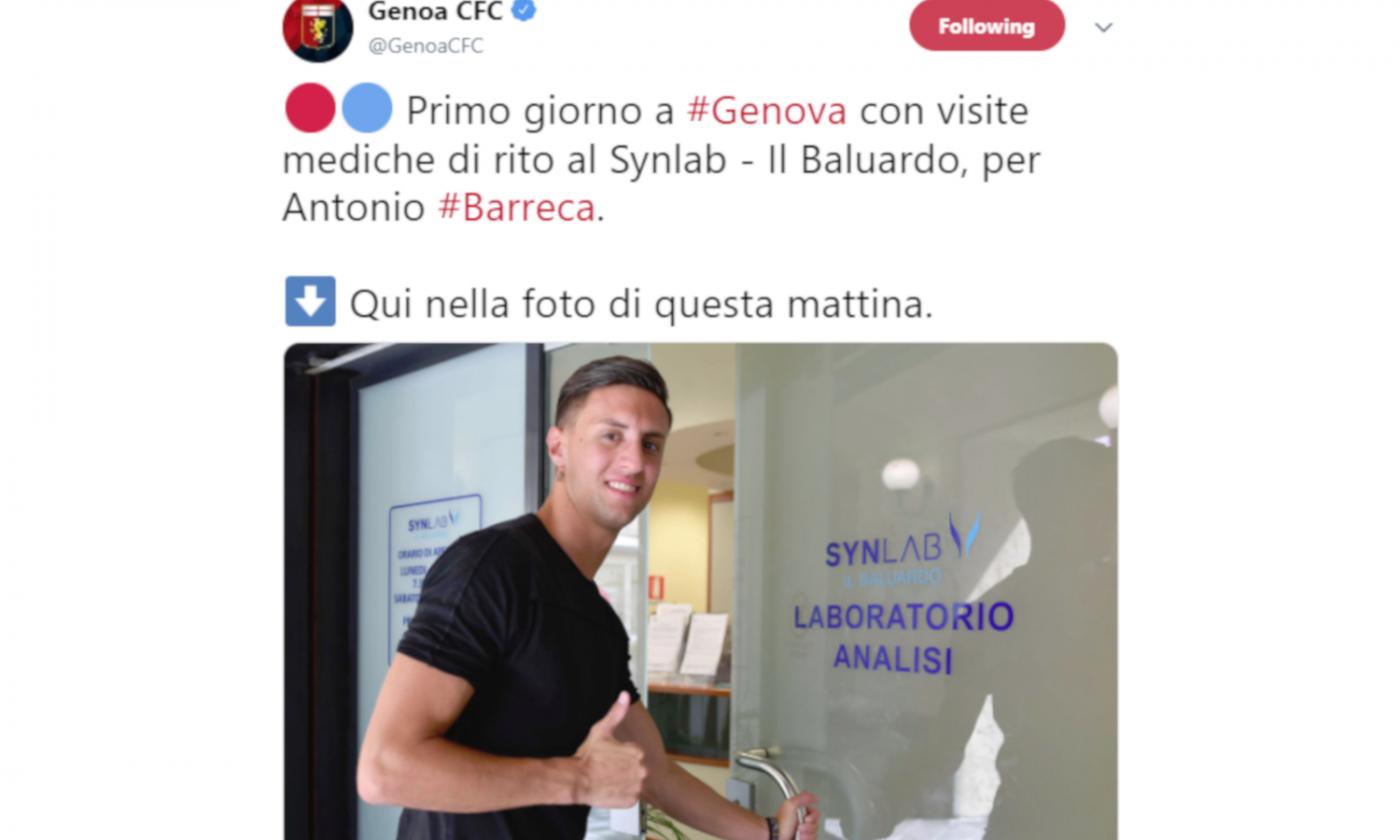 Genoa: visite mediche per Barreca FOTO