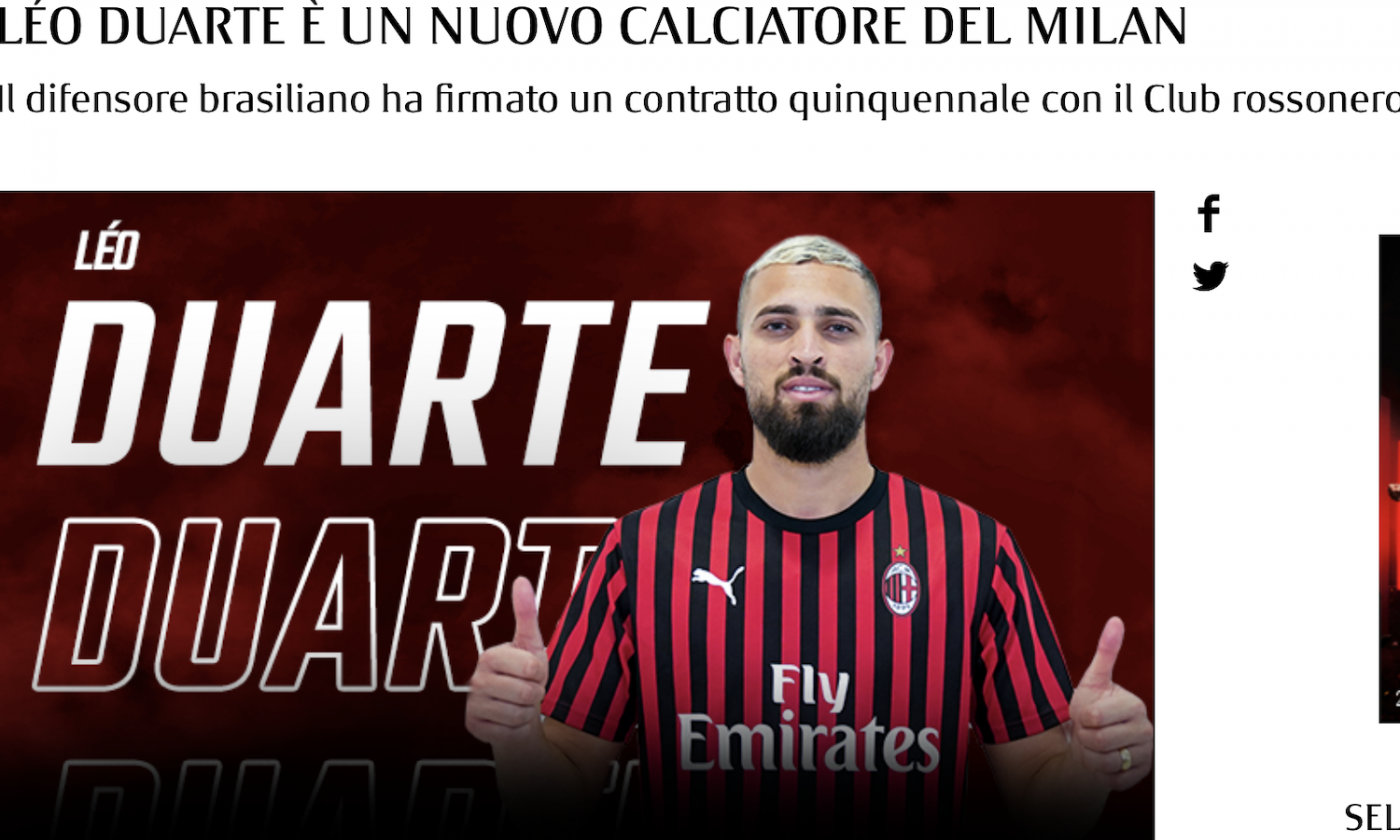 Milan, ecco Duarte: 'Mi ispiro a Thiago Silva, tremavo alla chiamata di Maldini'