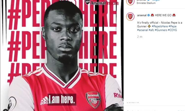 Pres. Lille: 'Pépé indeciso tra Napoli e Arsenal: ecco perchè ha scelto i Gunners'