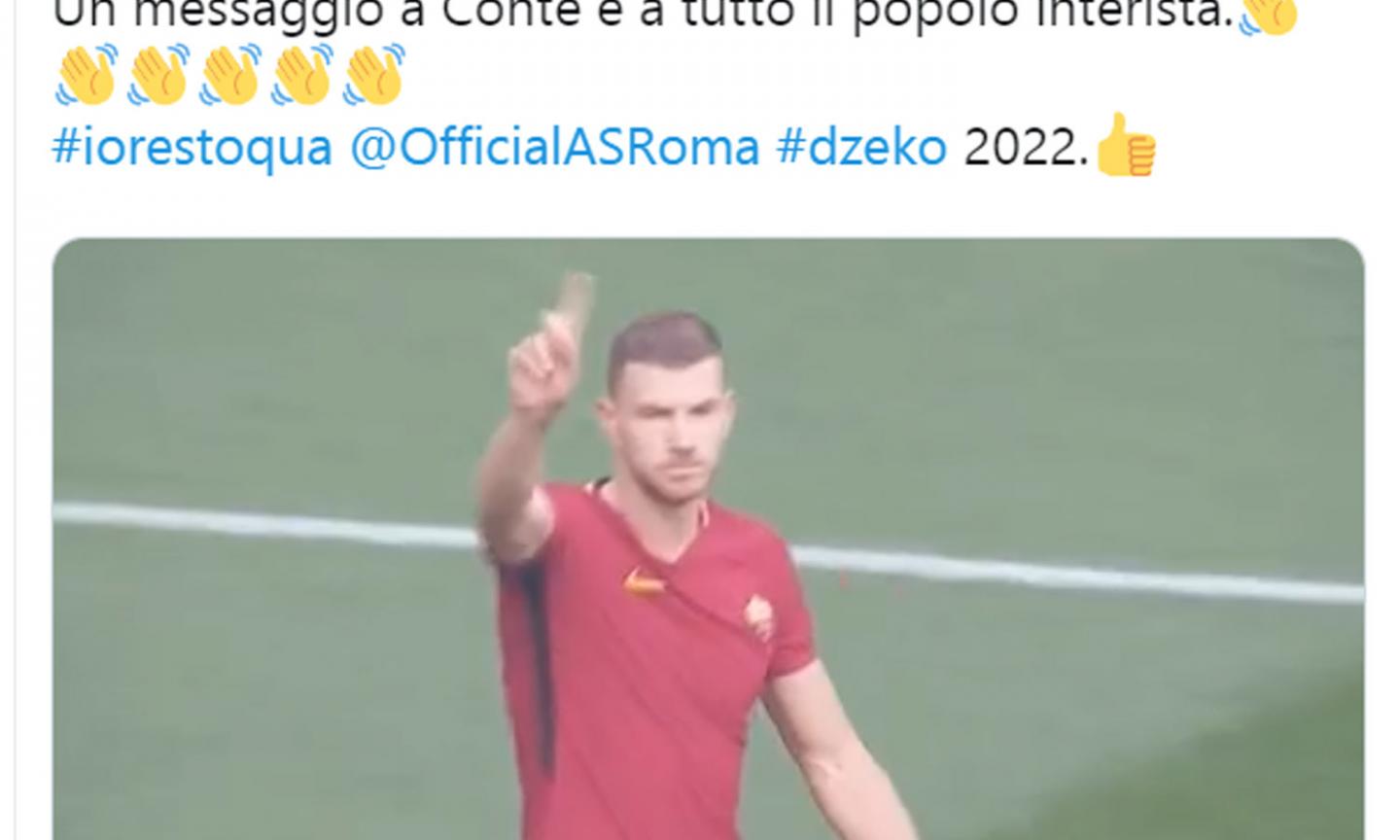 Il rinnovo di Dzeko è un meteorite e scatena l'ironia social contro l'Inter FOTO