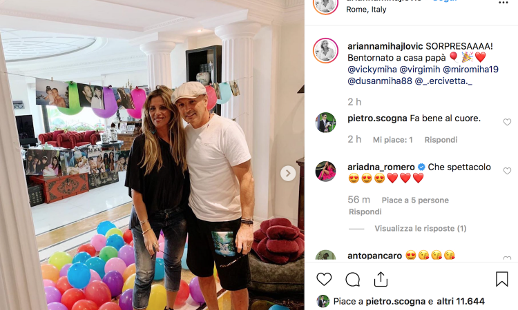 Mihajlovic torna a casa: commovente sorpresa della famiglia FOTO E VIDEO