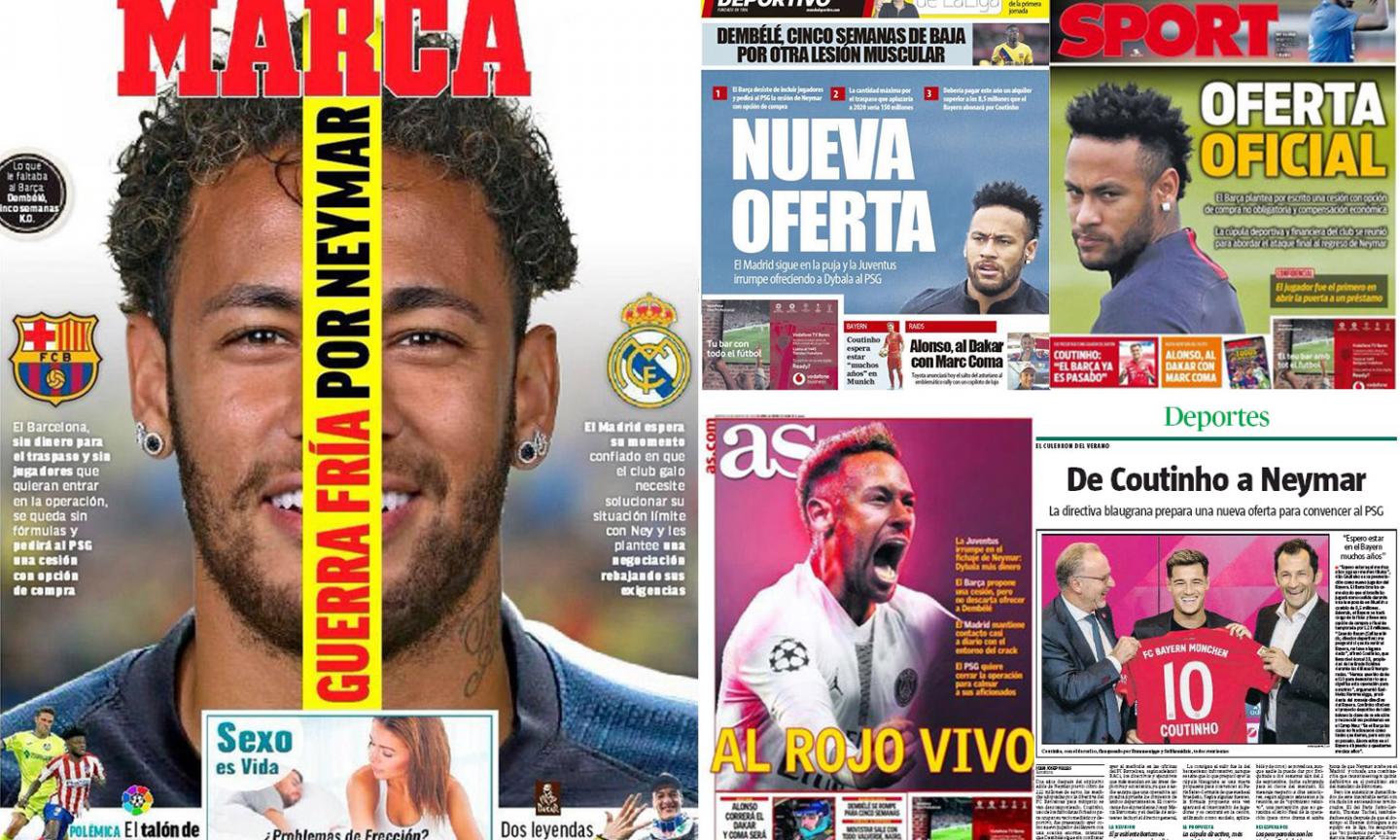 Barcellona-Real: è guerra fredda per Neymar. Offerte e rilanci al PSG