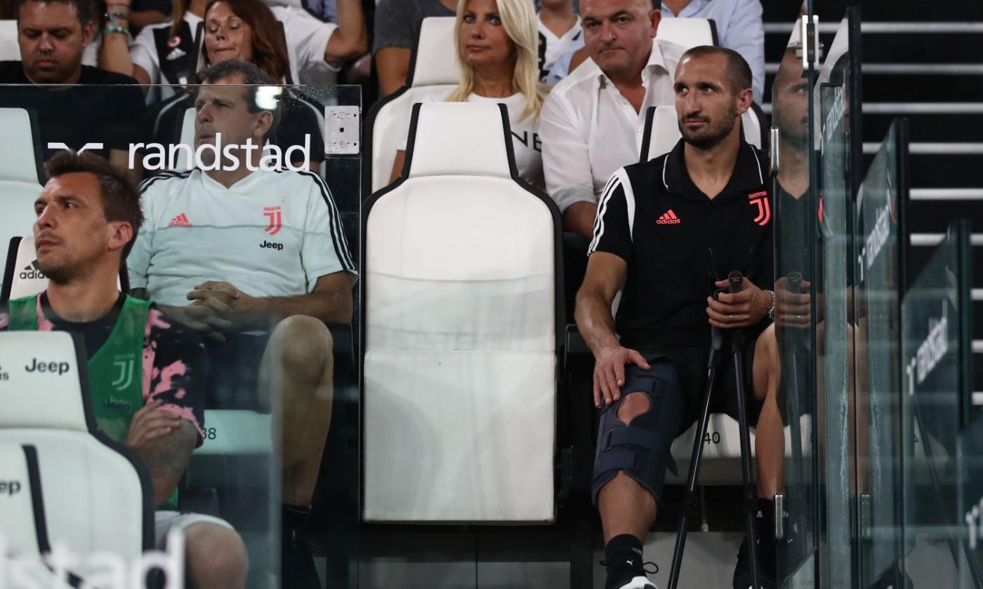 Juve, prima foto di Chiellini dopo l'intervento