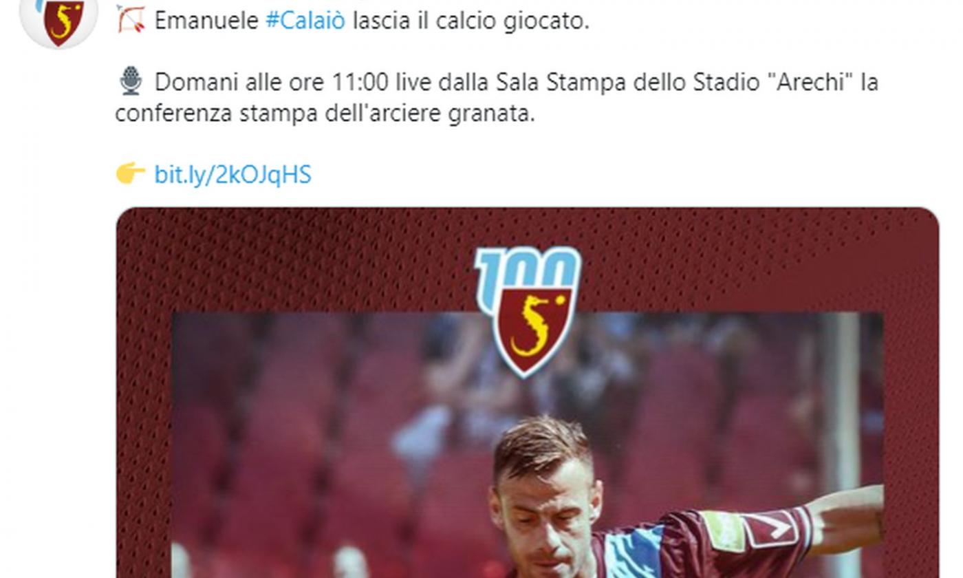 Salernitana, Calaiò: 'La società non andrà su svincolati'