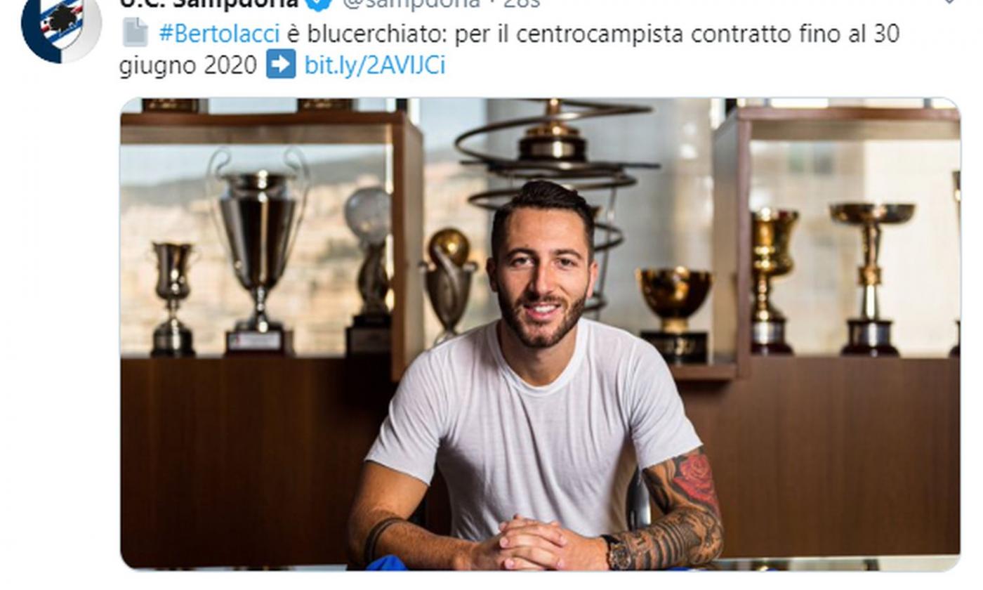 Sampdoria, Bertolacci: 'I'll repay the trust in me on the pitch'