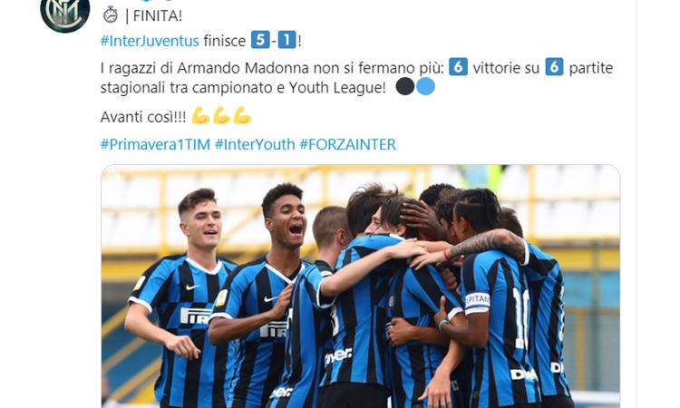 L'Inter ha vinto il primo Derby d'Italia: la Primavera devasta 5-1 la Juve