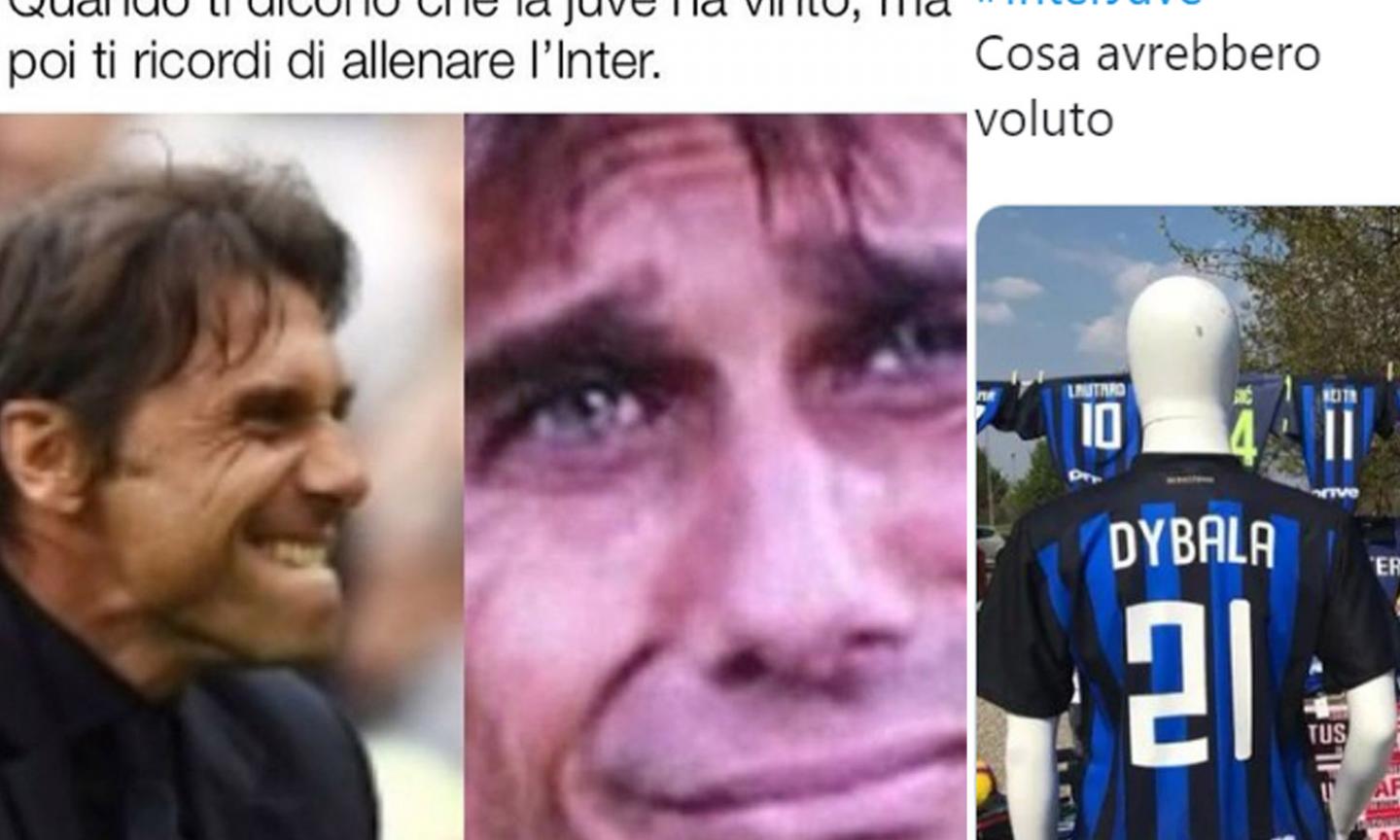 Inter-Juve: dalle 'lacrime di Conte' a 'di nuovo Higuain', FOTO meme e sfottò del web