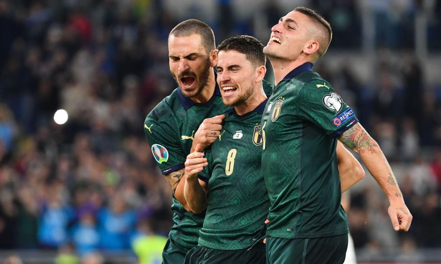 Italy 2-0 Greece: Jorginho and Bernardeschi secure Azzurri Euro qualification