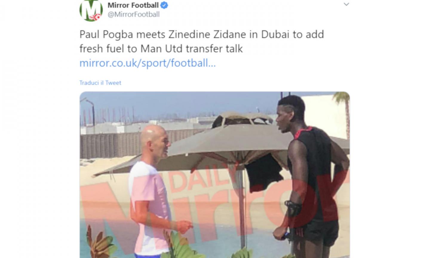 Juve, Pogba meets Zidane in Dubai - Photo