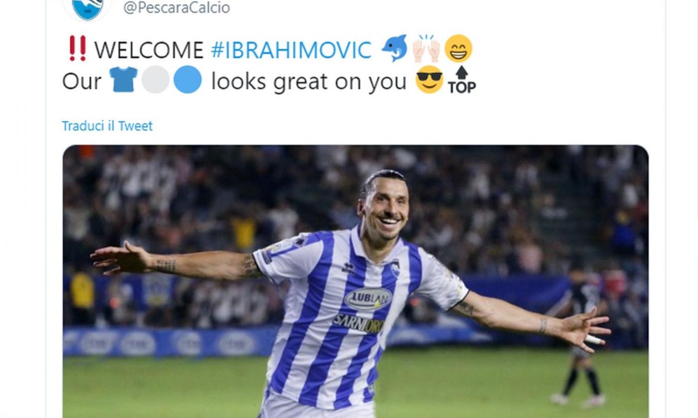 Un tifoso: 'Ibra al Pescara non mi stupirebbe'. E il Delfino annuncia Zlatan: 'Benvenuto!' FOTO