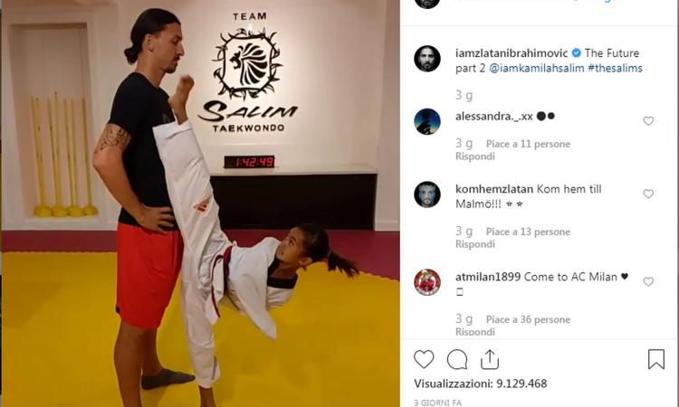 Ibra impassibile mentre la ragazzina lo sfida a taekwondo FOTO