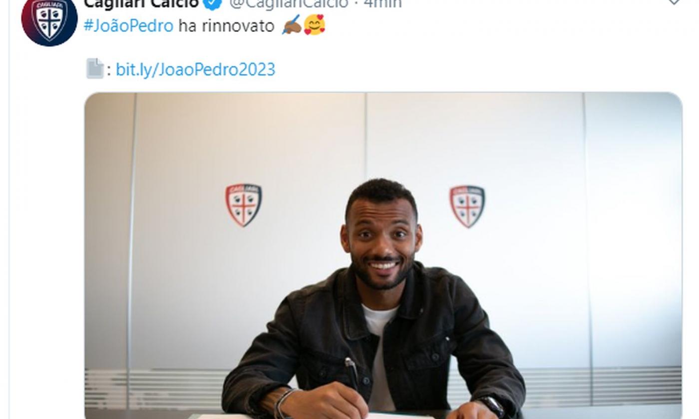 Cagliari, UFFICIALE: rinnova Joao Pedro