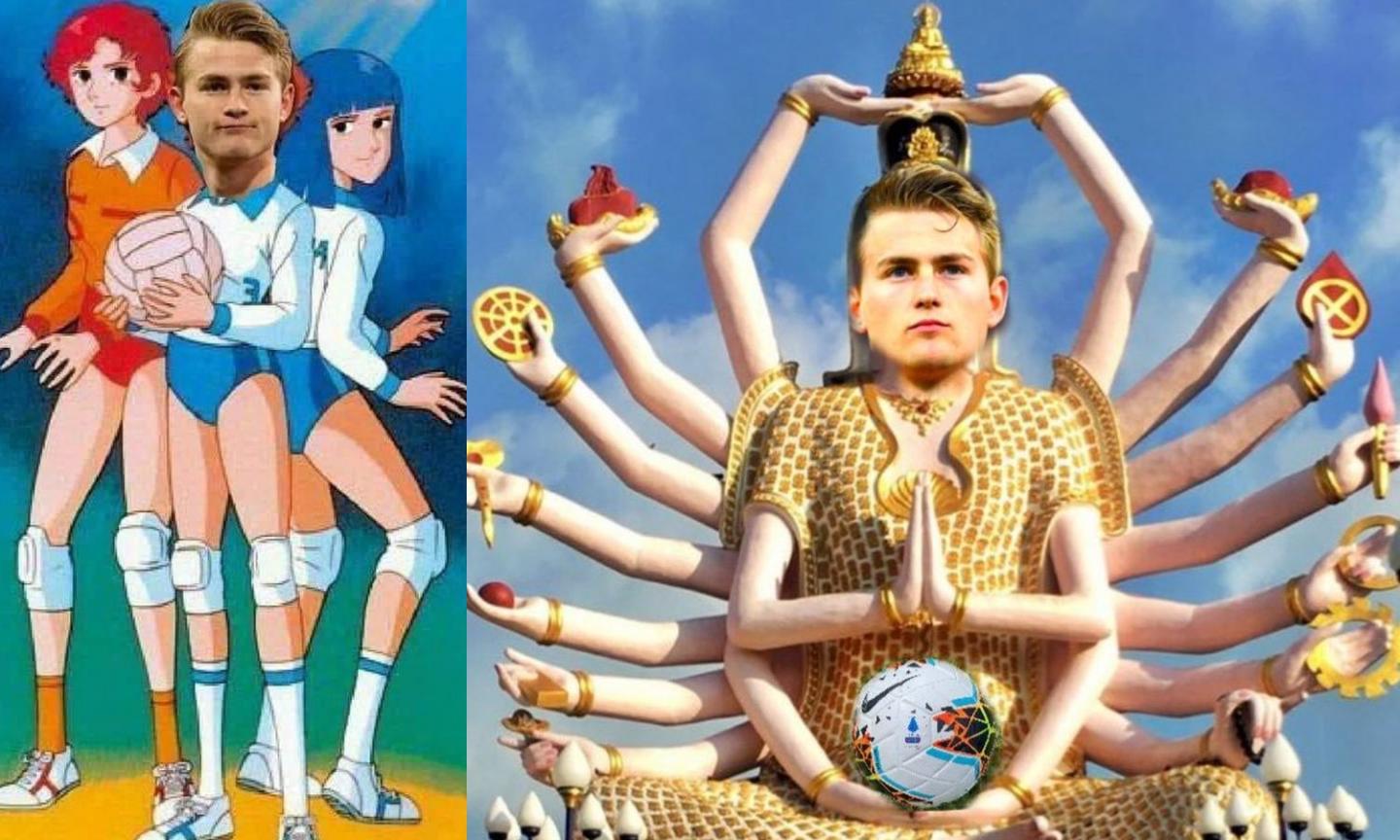 'Un supereroe dalle braccia lunghe', 'Che pallavolista!': De Ligt ancora con la mano, i social si scatenano FOTO