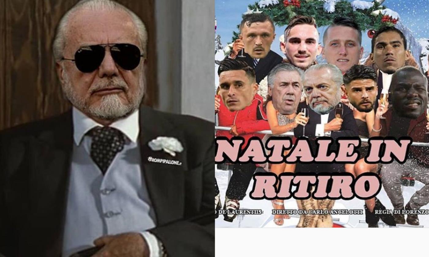 'Natale in ritiro', De Laurentiis come il Cavalier Cecconi: il caos Napoli fa impazzire il web!