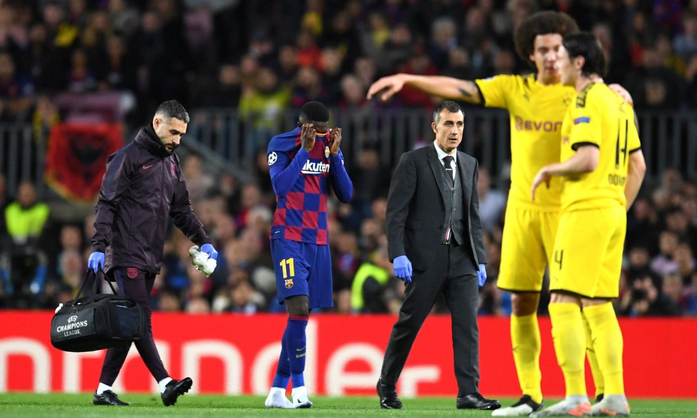 Barcellona, si ferma Dembele: lesione muscolare