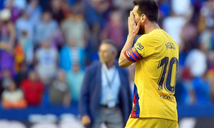 Messi sonnecchia, il Barcellona crolla. E il calcio fisico del Levante sovrasta il tiki taka