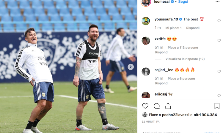 Juve, guarda che intesa in nazionale tra Dybala e Messi! FOTO