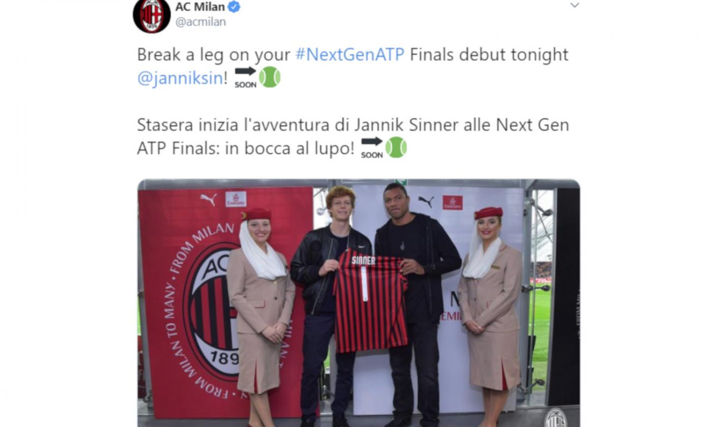 Milan: maglia n°1 per Sinner FOTO e VIDEO