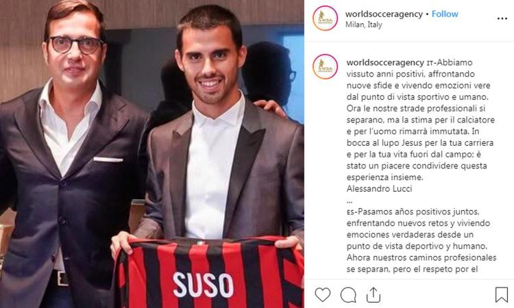 Milan, UFFICIALE: Suso lascia il procuratore Lucci. Idea Quillon