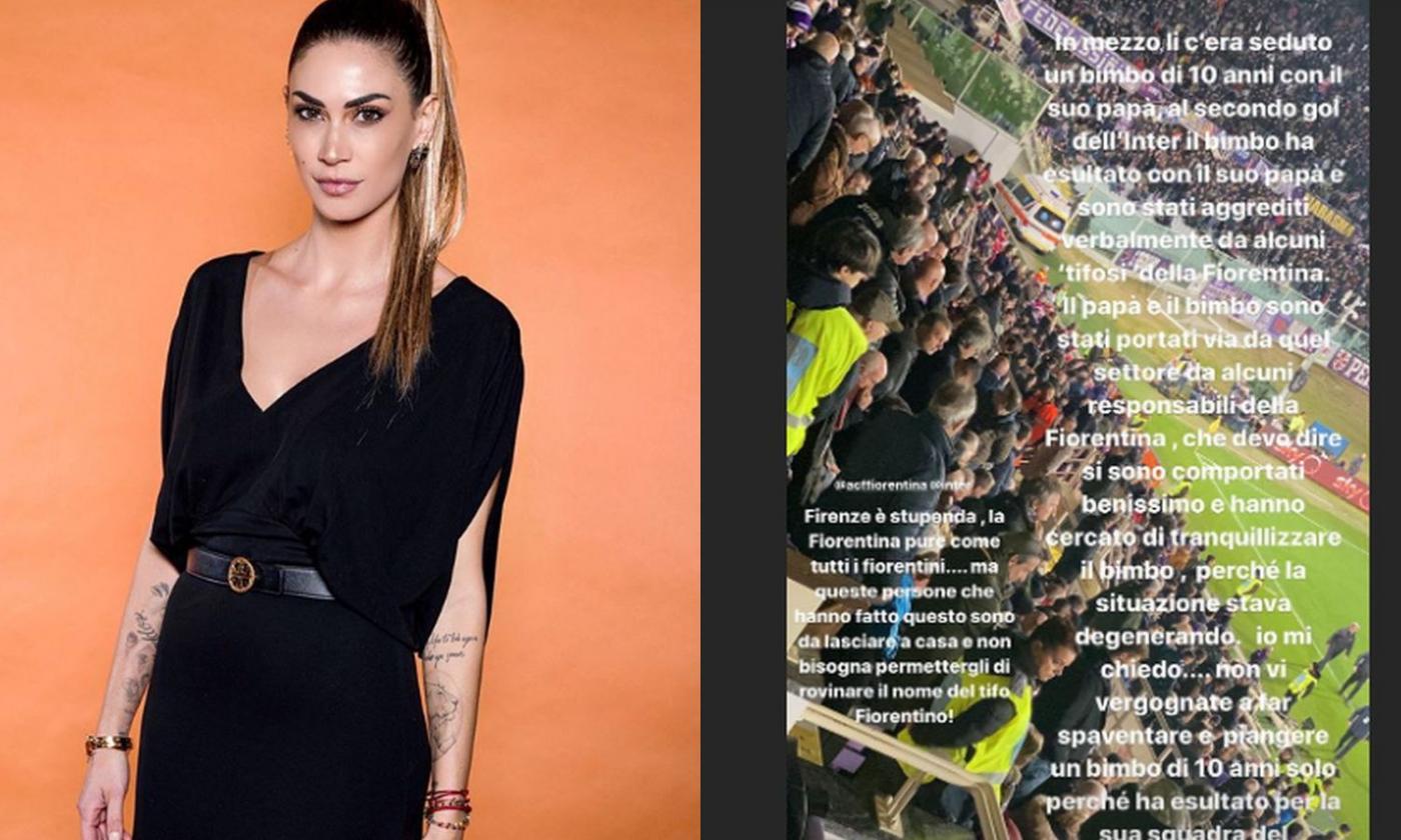 Fiorentina-Inter, bambino interista aggredito in tribuna. Melissa Satta: 'Non vi vergognate? Ignoranti!'