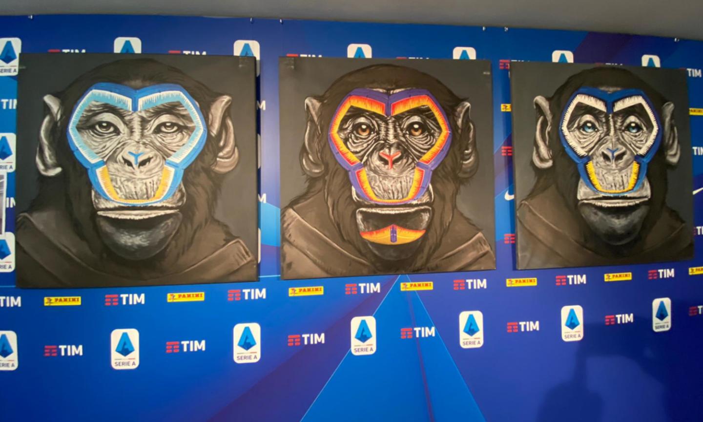 Photo: Serie A unveil controversial anti-racism campaign with monkey paintings