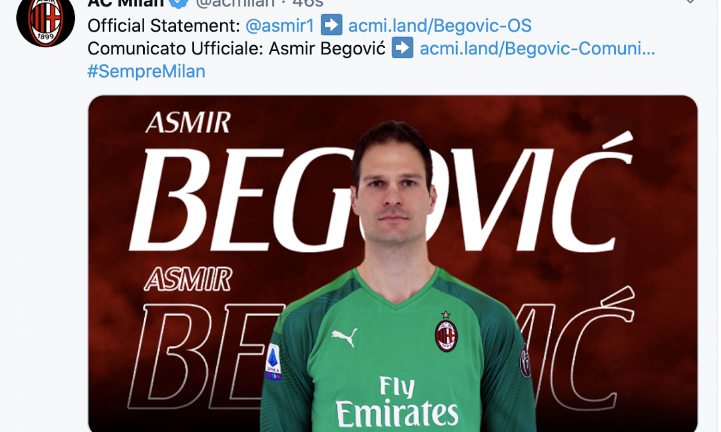 UFFICIALE: Reina all'Aston Villa, è Begovic il secondo portiere del Milan