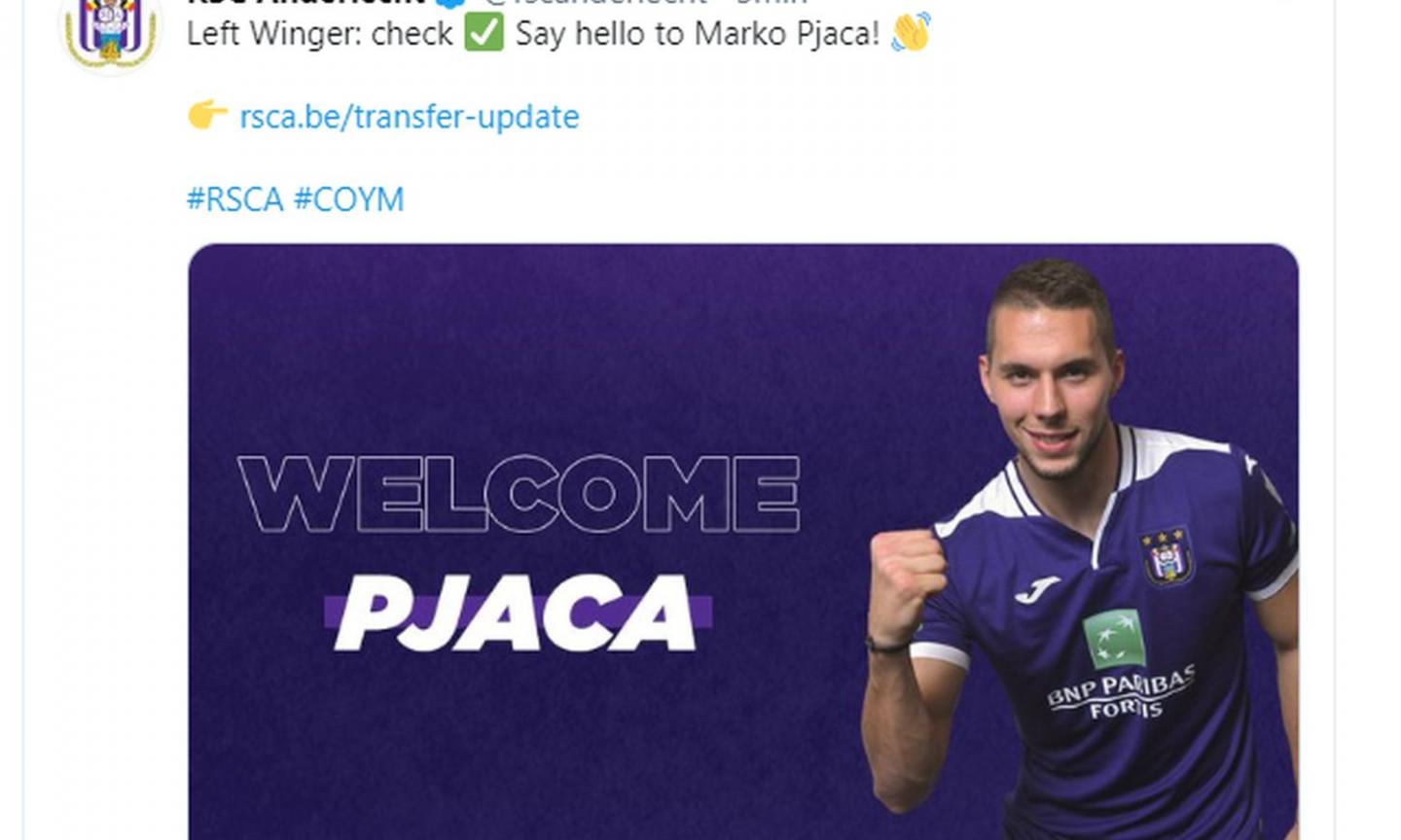 Juventus, Official: Marko Pjaca has joined Anderlecht on loan