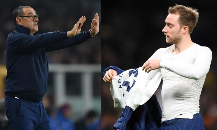 Juve spaventata da Eriksen all'Inter: a centrocampo per Sarri sono guai