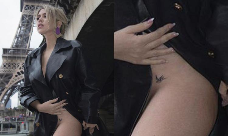 Wanda sfida la 'farfallina' di Belen: dallo spacco spunta un tatuaggio intimo... FOTO HOT