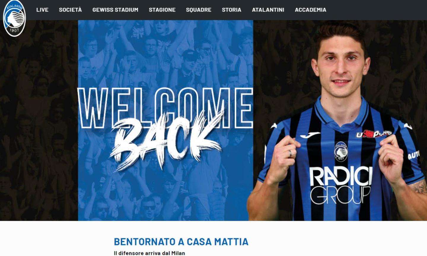 Atalanta, UFFICIALE: dal Milan arriva Caldara. Il tweet: 'Bentornato a casa'