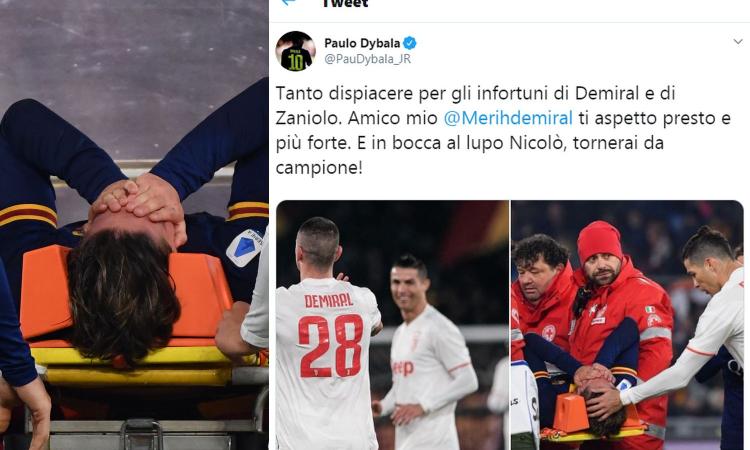Da Florenzi a Dybala, coro unanime per Zaniolo: 'Tornerai più forte!'. Tutti i messaggi FOTO
