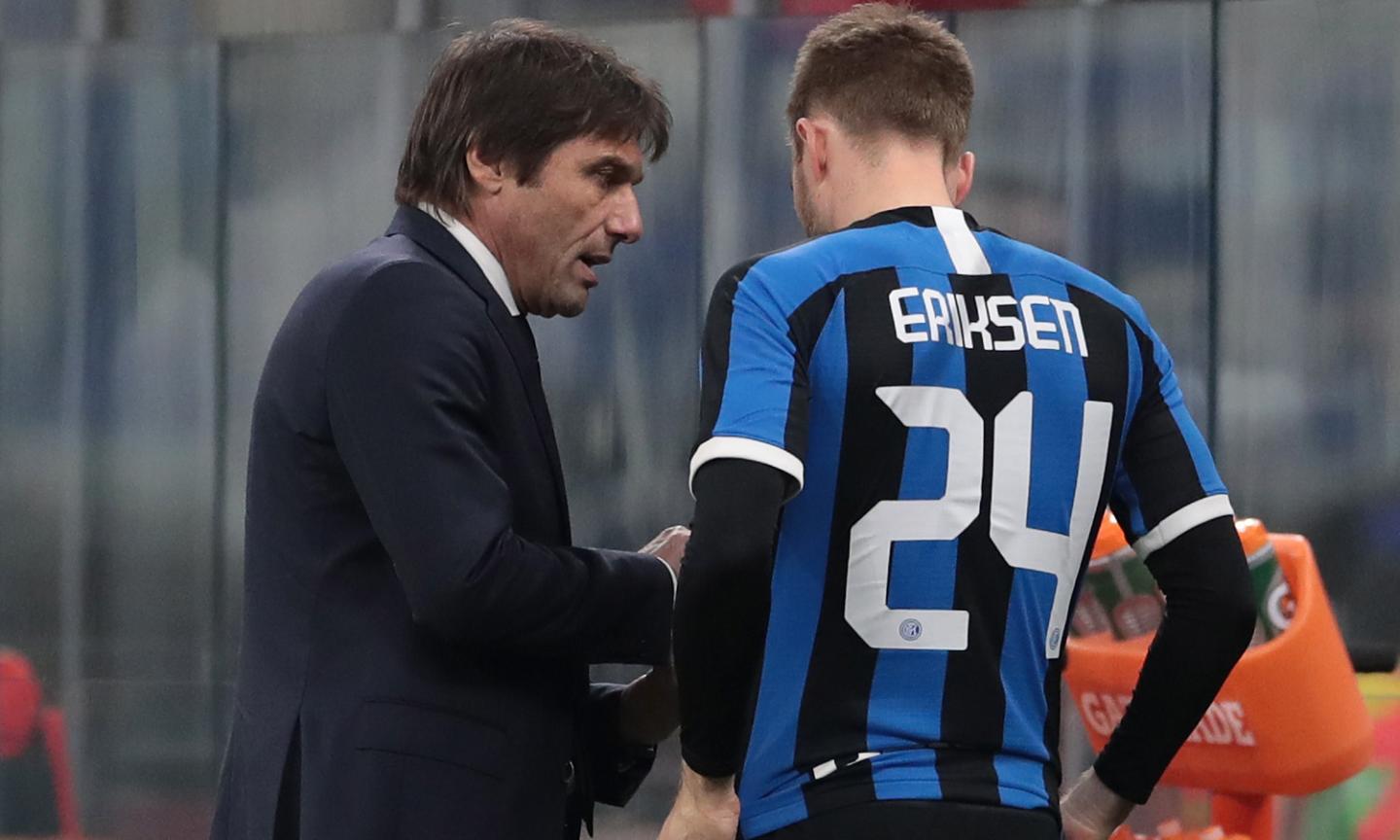 Conte: 'Eriksen grande colpo, ha scelto l'Inter. Gioca uno tra Esposito e Sanchez, Brozovic da valutare'