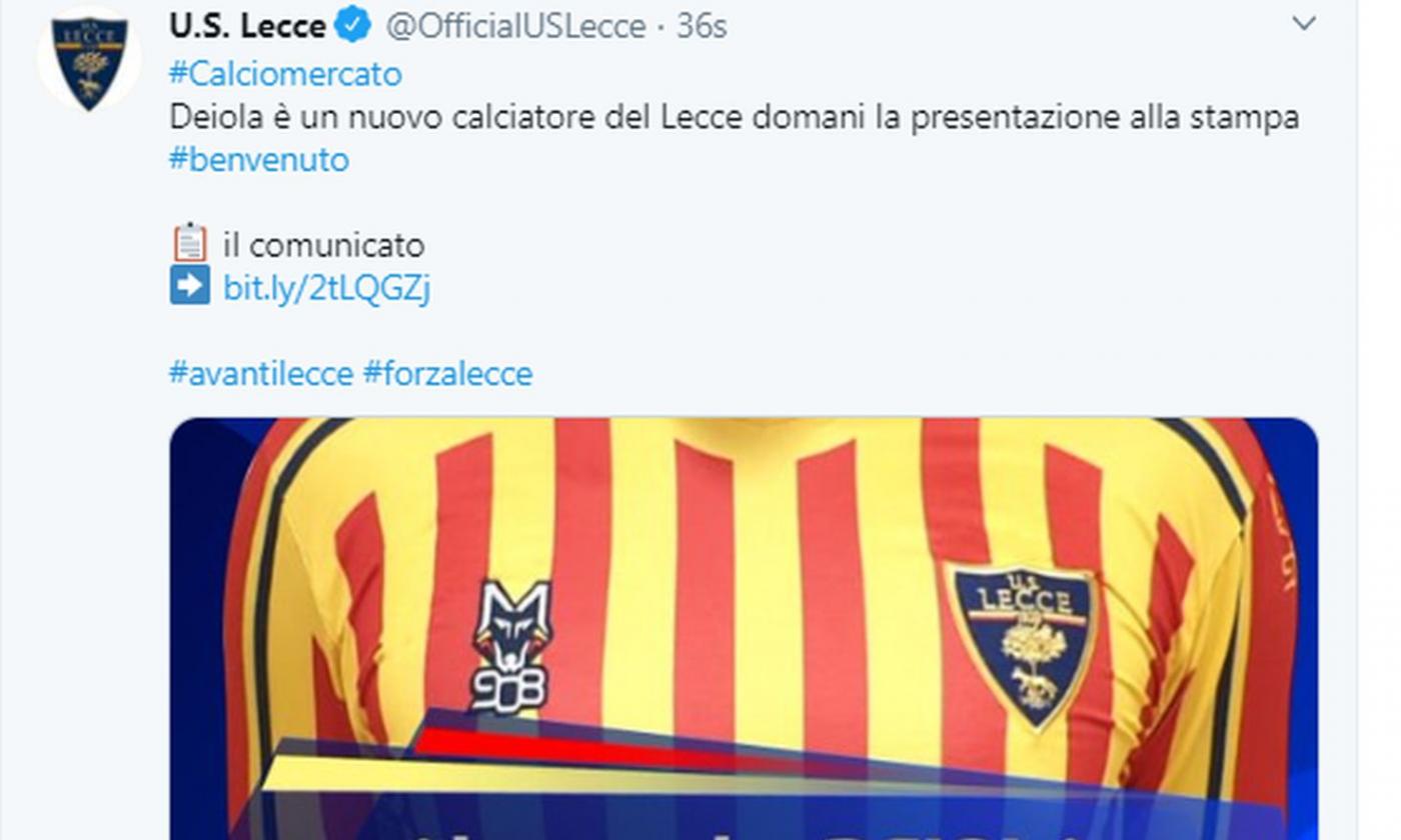 Lecce, UFFICIALE: preso Deiola dal Cagliari