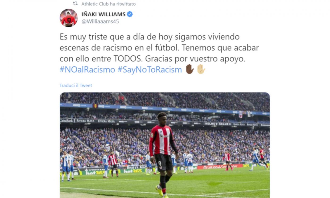 Espanyol-Athletic: Inaki Williams si ribella contro i razzisti VIDEO