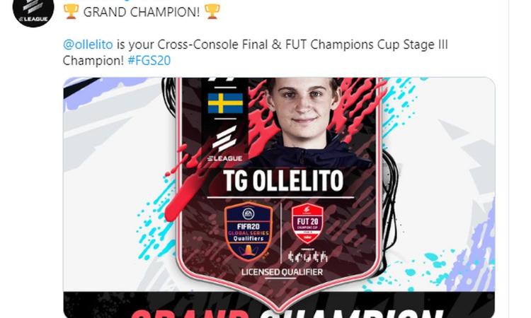FUT Champions Cup III: due italiani fuori al primo turno, trionfa lo svedese Olle 'Ollelito' Arbin