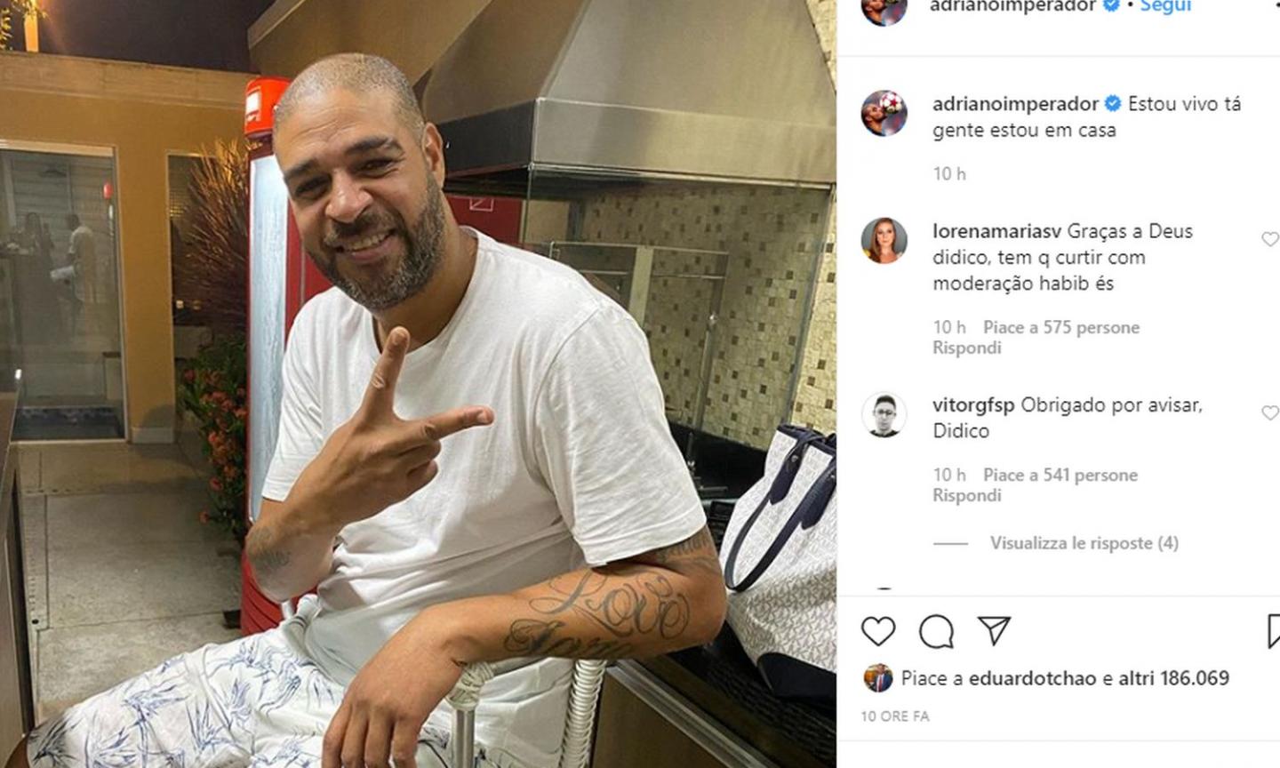 In Brasile: 'Adriano è morto'. Arriva la smentita dell'Imperatore: 'Sono vivo, gente!'