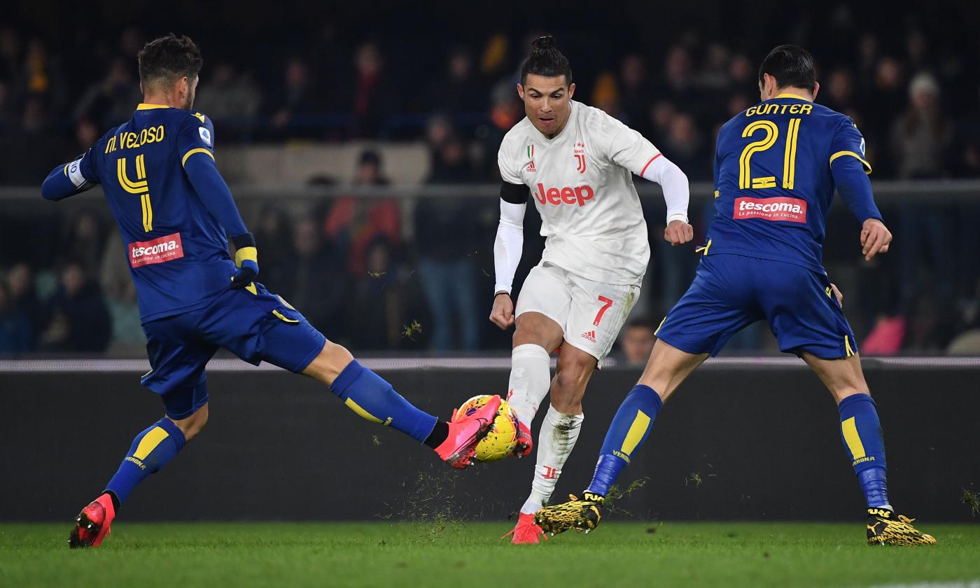 Ronaldo fa un gol da fenomeno, ma la Juve cade a Verona. La decide un rigore col Var GUARDA GLI HIGHLIGHTS