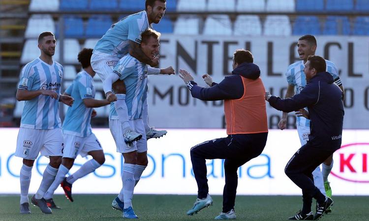 Entella-Pescara 3-0: il tabellino